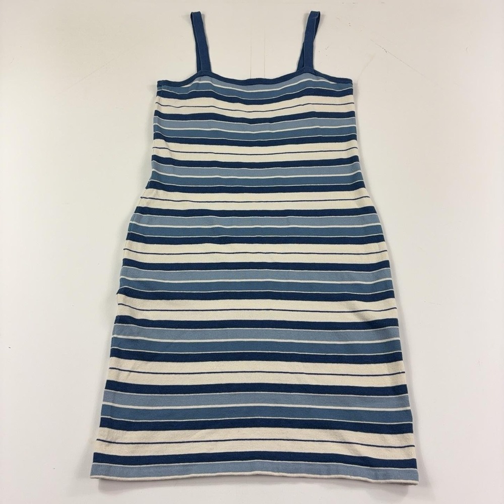 Lauren Ralph Lauren Tank Dress Womens XL Blue Stripe Scoop Neck Knit Black Label